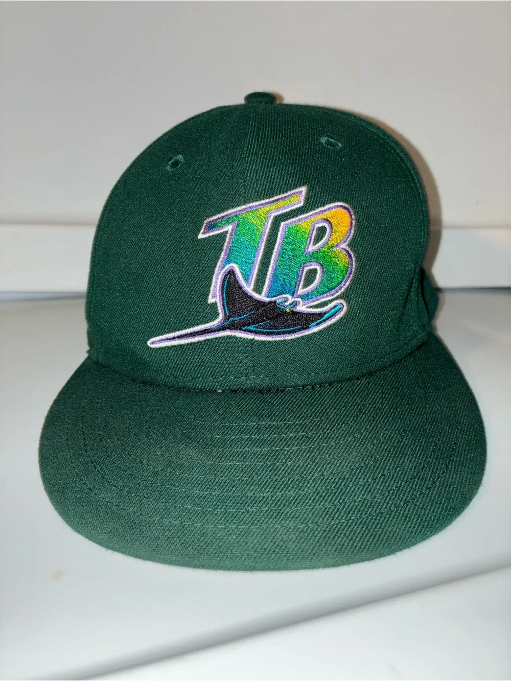 New Era Tampa Bay Devil Rays Green Fitted Hat 7 5/8 MLB 59Fifty Cooperstown TB